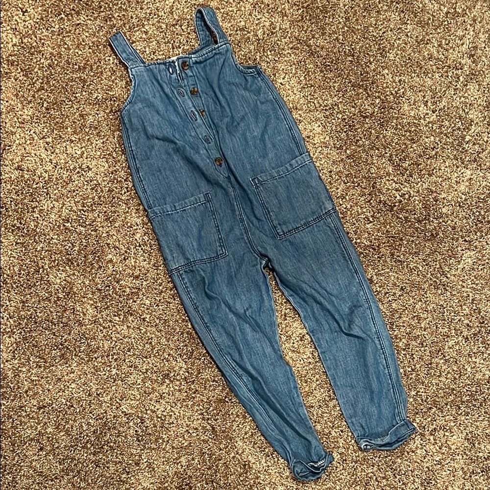 Adorable Girls Denim Overalls with Button Front